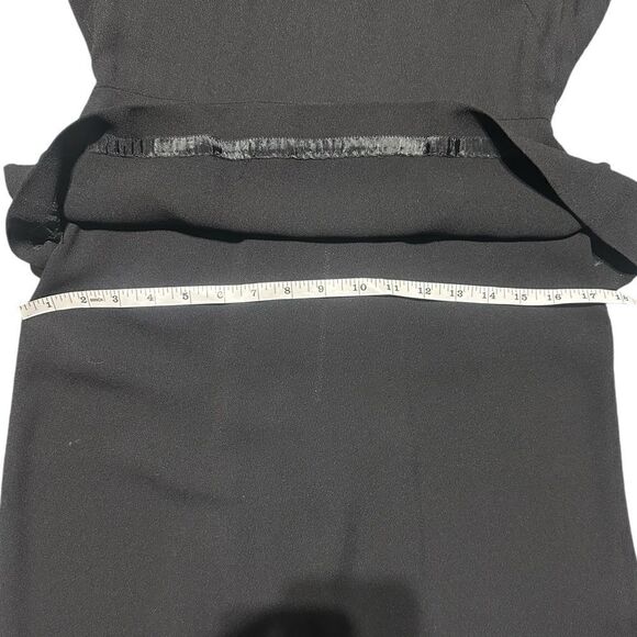 Babs Junior 1940s True Vintage Black Crepe Peplum Dress with Beaded Trimming - Picture 14 of 16